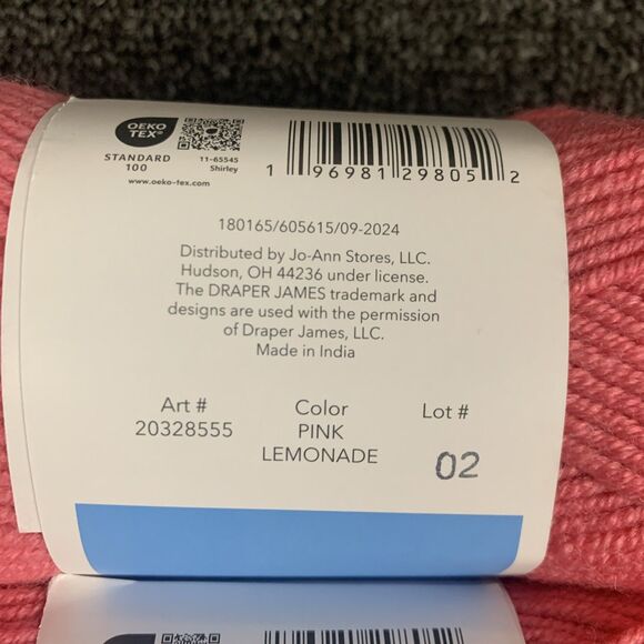 Lot Of 3 Draper James Cozy Wool Pink Lemonade Merino Wool & Acrylic Yarn New - Picture 5 of 5